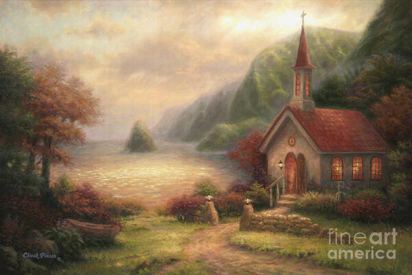 Church Art Print featuring the painting Compassion Chapel by Chuck Pinson