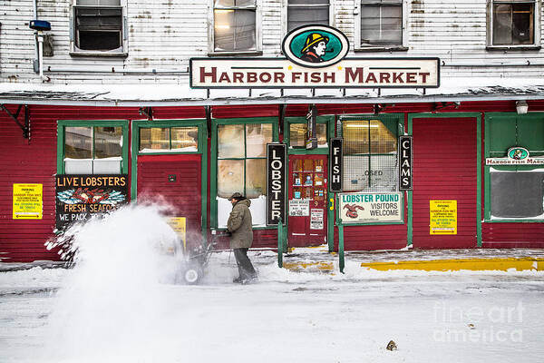 Coast Of Maine Art Print featuring the photograph Harbor Fish Market in Winter by Benjamin Williamson