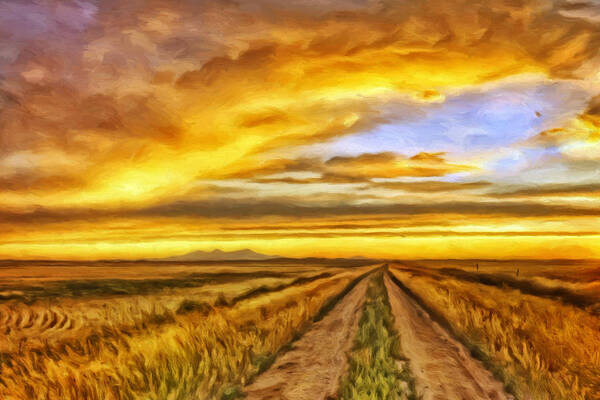 Ranch Art Print featuring the painting Morning Sunrise by Michael Pickett