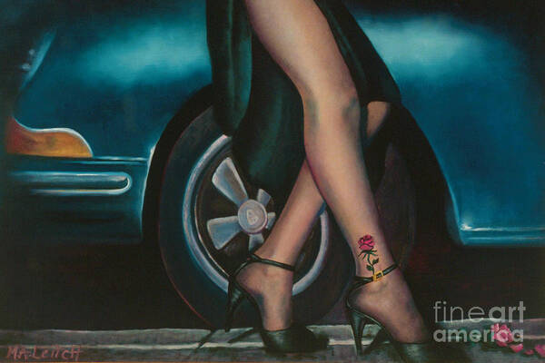 Legs Art Print featuring the painting Rose Tattoo by Mary Ann Leitch