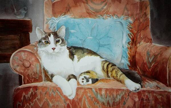 Cat Painting Art Print featuring the painting Sitting Pretty by Sue Kemp