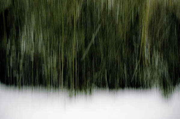 Abstract Art Print featuring the photograph Snowy Day Abstract by Steve Stanger