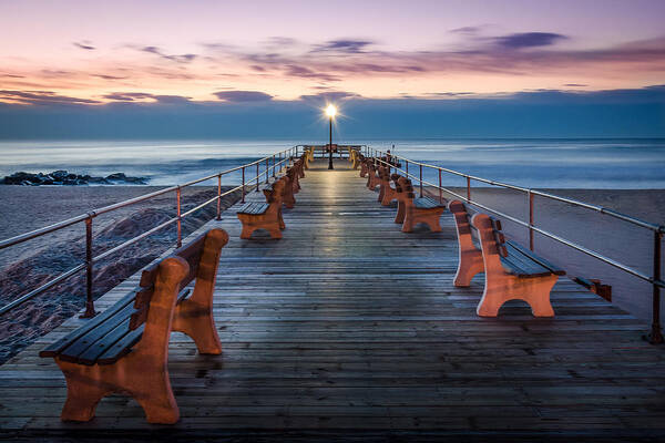 Sunrise Art Print featuring the photograph Sunrise At The Pier by Steve Stanger