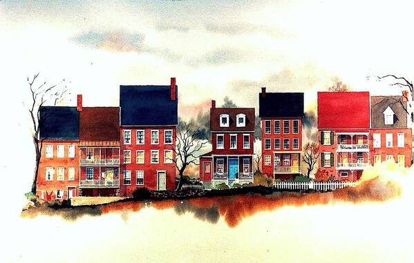 Old New Castle Delaware Art Print featuring the painting The Back of the Strand by William Renzulli