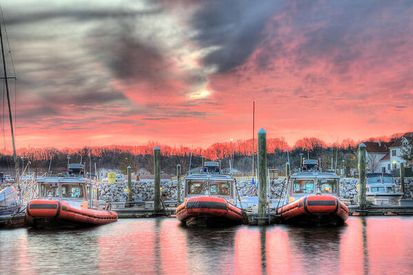 Coast Guard Art Print featuring the photograph Tres Gunboats by JC Findley