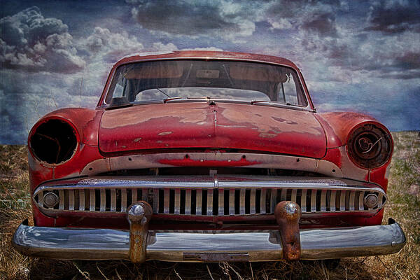 Car Art Print featuring the photograph Vintage Red Car by Elin Skov Vaeth