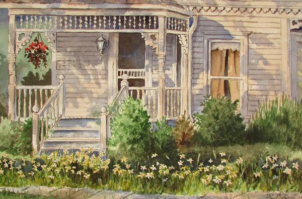 Spring Waymart Pa. House Art Print featuring the painting Yesterday by Tony Caviston