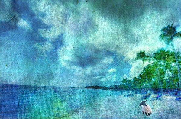 Sheep Art Print featuring the digital art Dude Looks Like Rain by Jean Moore