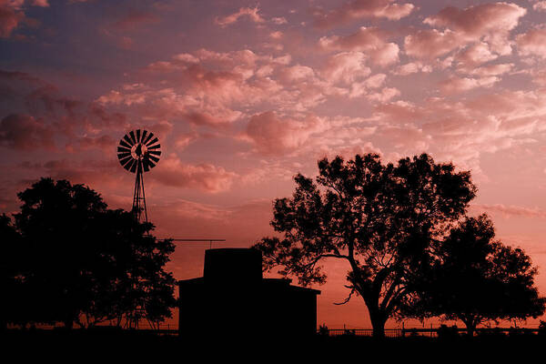 Windmill Art Print featuring the photograph Gillespie County Sunrise 1 by Paul Huchton