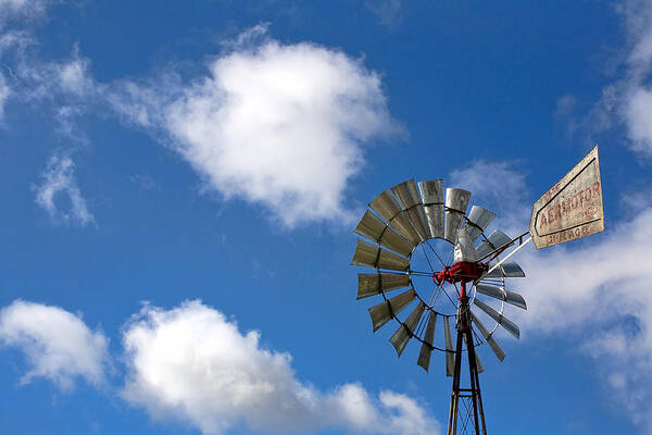 Clouds Art Print featuring the photograph Temecula Wine Country Windmill by Peter Tellone