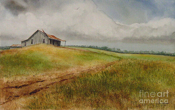 Country Art Print featuring the painting Waiting for the Summers Rain by Charles Fennen