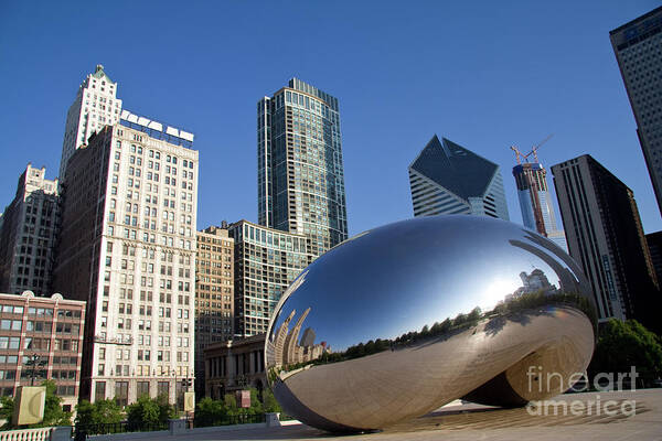 Bean Art Print featuring the photograph Cloudgate Reflects by David Levin