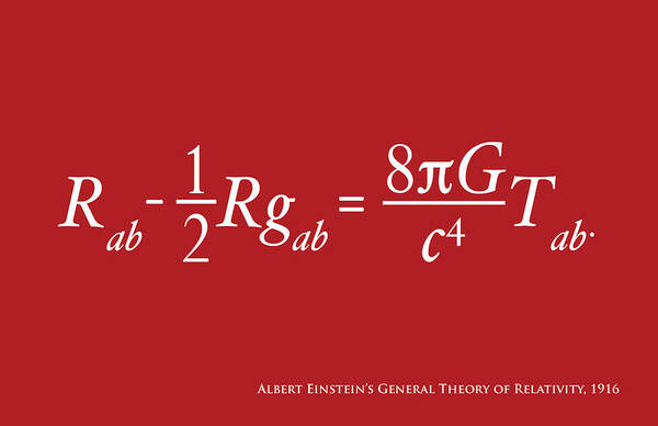Albert Einstein Art Print featuring the digital art Einstein Theory of Relativity #1 by Michael Tompsett