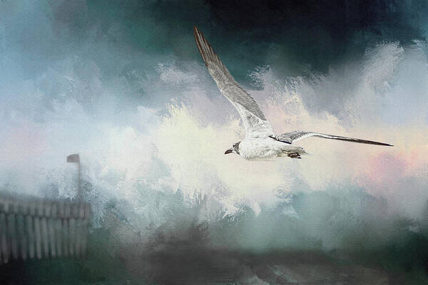 Flight Art Print featuring the photograph Seagull in Flight #1 by Sennie Pierson
