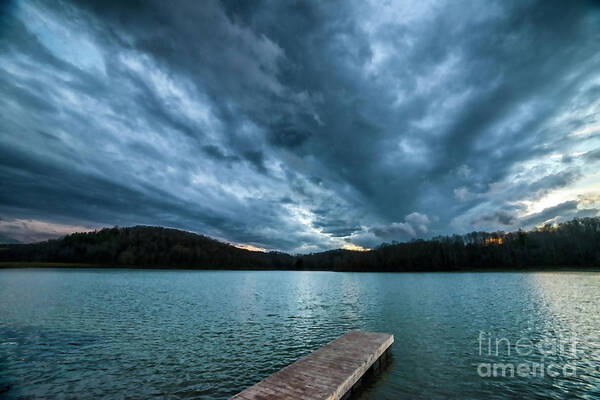 Lake Art Print featuring the photograph Winter Storm Clouds #1 by Thomas R Fletcher