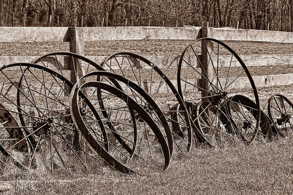 Wheel Art Print featuring the photograph Antique Wagon Wheels I by Tom Mc Nemar