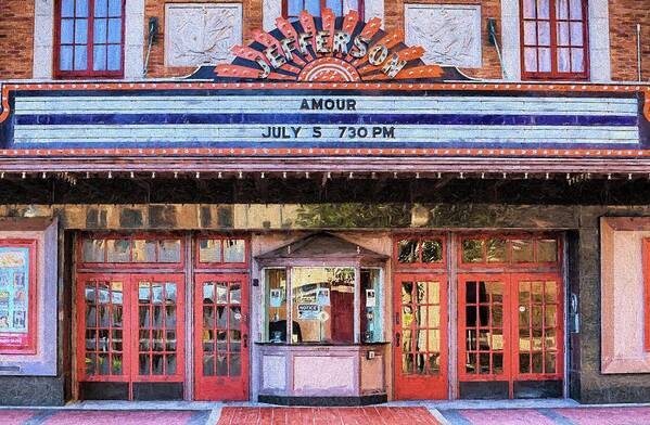 Beaumont Art Print featuring the digital art Beaumont Jefferson Theater by JC Findley