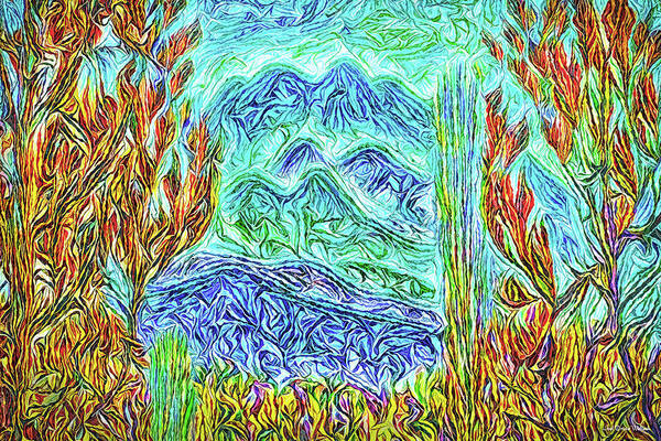 Joelbrucewallach Art Print featuring the digital art Blue Mountain Visions by Joel Bruce Wallach