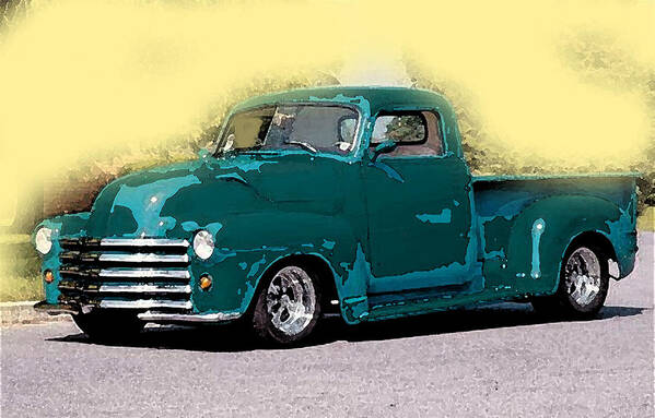 Truck Art Print featuring the painting Chevy Azure by Gertrude Palmer