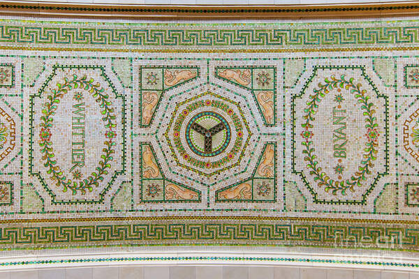 Art Art Print featuring the photograph Chicago Cultural Center Ceiling with Y Symbol by David Levin