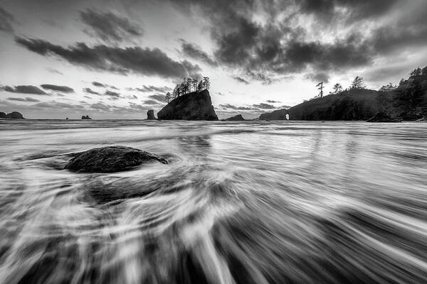 Monochrome Art Print featuring the photograph Dance of the Tides by Mike Lang