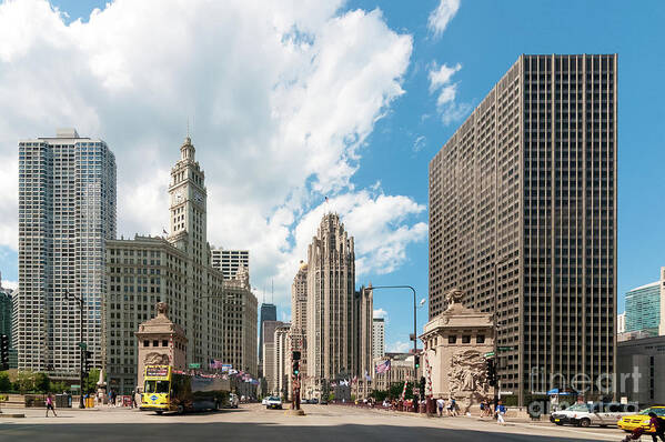 Chicago Art Print featuring the photograph In the Middle of Wacker and Michigan by David Levin