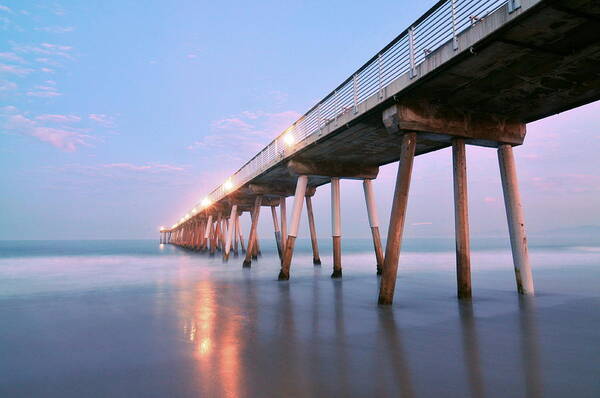 Hermosa Beach Pier Art Print featuring the photograph Infinite Bridge by Richard Omura