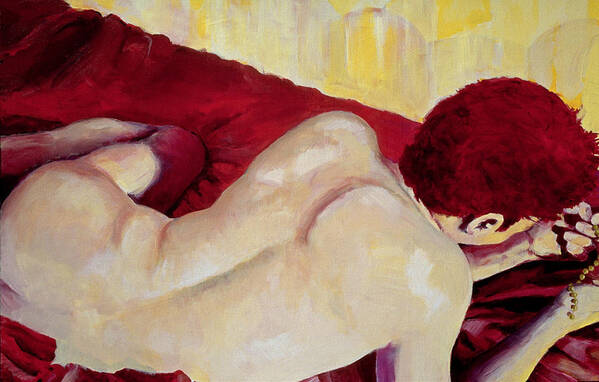 Male Figure Art Print featuring the painting Listen to the Night by Rene Capone