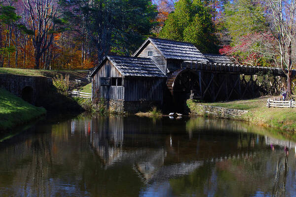 Mabry's Mill Art Print featuring the photograph Mabrys Mill on The Blue Ridge by M Three Photos