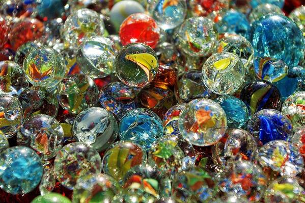 Glass Art Print featuring the photograph Marbles by Stoney Lawrentz