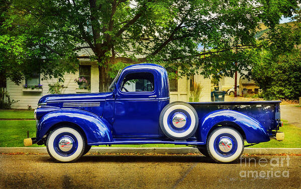 Our Town Art Print featuring the photograph Missoula Blue Truck by Craig J Satterlee