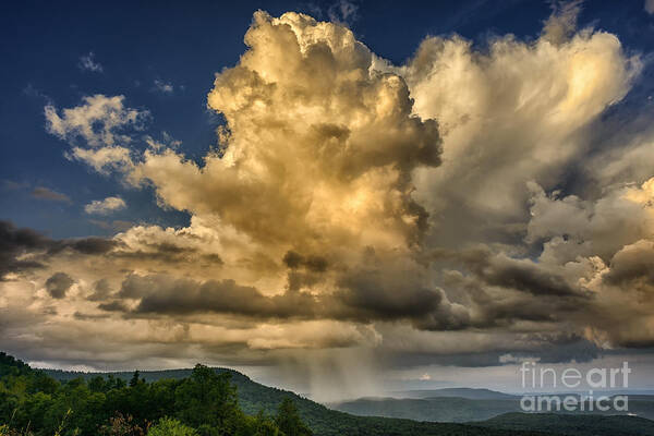 Summer Art Print featuring the photograph Mountain Shower and Storm Clouds by Thomas R Fletcher