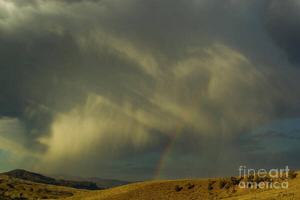 Storm Art Print featuring the photograph Rainbow And White Light-Signed-#9456 by J L Woody Wooden