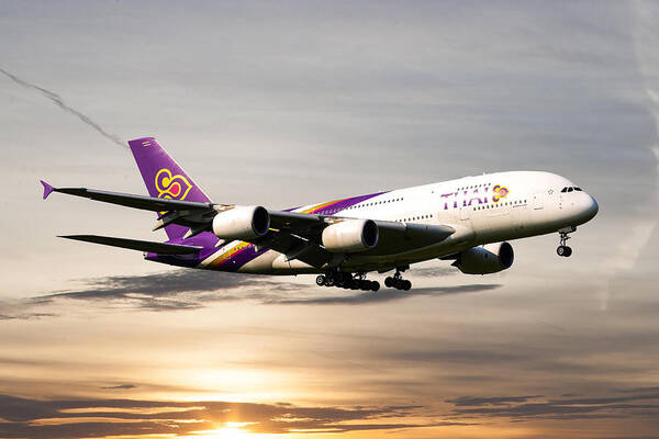 Thais Airlines Art Print featuring the photograph Thai Airlines by Smart Aviation