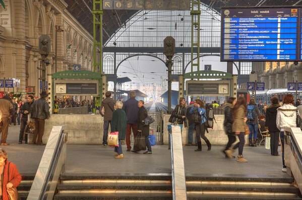 Train Art Print featuring the photograph Train Station in Budapest by Matthew Bamberg
