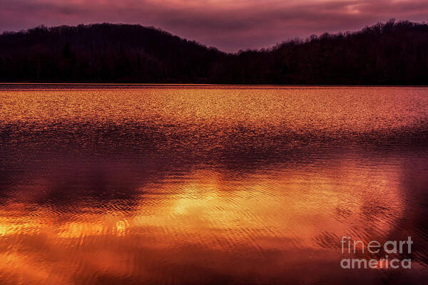 Lake Art Print featuring the photograph Winter Sunset Afterglow Reflection by Thomas R Fletcher