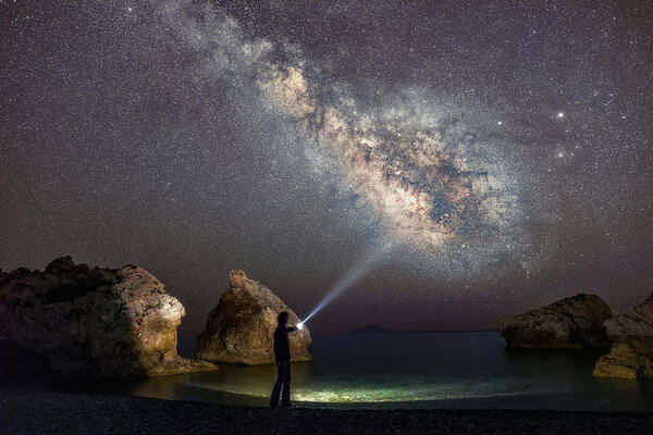 Milky Way Art Print featuring the photograph Still A Kid Under The Stars by Elias Pentikis