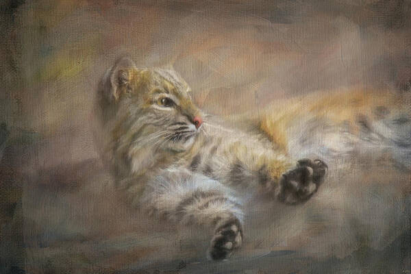 Bobcat Art Print featuring the painting Time To Rise and Shine by Jai Johnson