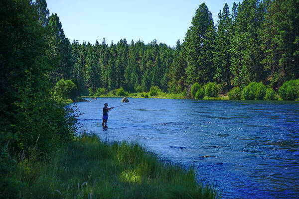 Landscape Art Print featuring the photograph Fisherman in Oregon by Matthew Bamberg