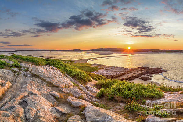 Attraction Art Print featuring the photograph Popham Beach from Fox Island by Benjamin Williamson