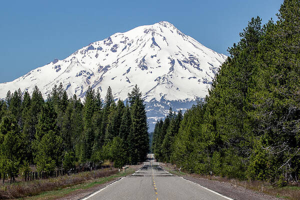 Mt. Shasta Art Print featuring the photograph Road to Mt. Shasta by Gary Geddes