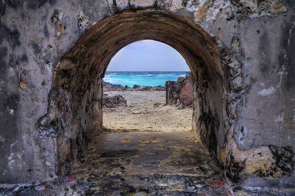 Cozumel Art Print featuring the photograph Tunnel to the Caribbean at Faro Celarain Lighthouse in Cozumel Mexico by Peter Herman