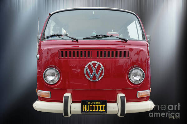 Backgrounds Art Print featuring the photograph VW Red Bus by David Levin