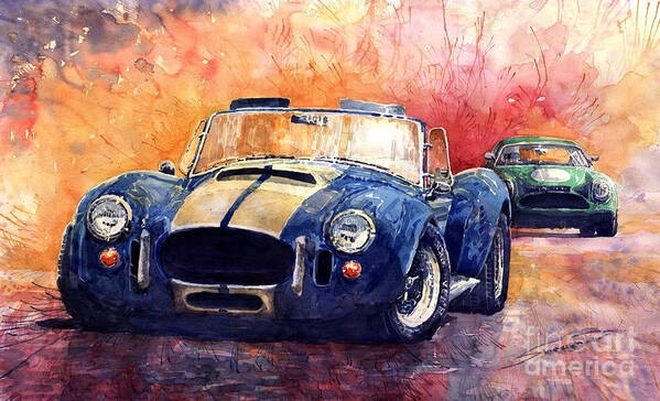 Shevchukart Art Print featuring the painting AC Cobra Shelby 427 by Yuriy Shevchuk