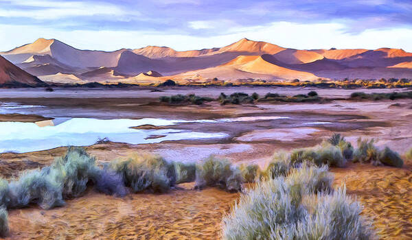 Desert Art Print featuring the painting Late Afternoon Rain 2 by Dominic Piperata