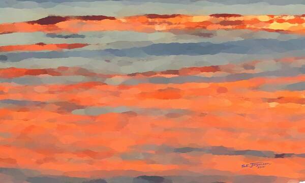 Hawaiian Sunset Art Print featuring the painting Sunset Reflections Panel Two by Stephen Jorgensen