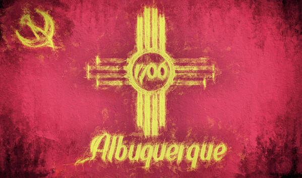 Albuquerque Art Print featuring the digital art Albuquerque City Flag by JC Findley
