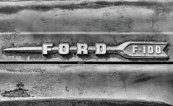 Alabama Art Print featuring the photograph Ford F-100 Black and White by JC Findley