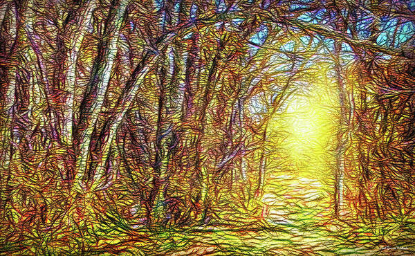 Joelbrucewallach Art Print featuring the digital art Silence Of A Forest Path by Joel Bruce Wallach