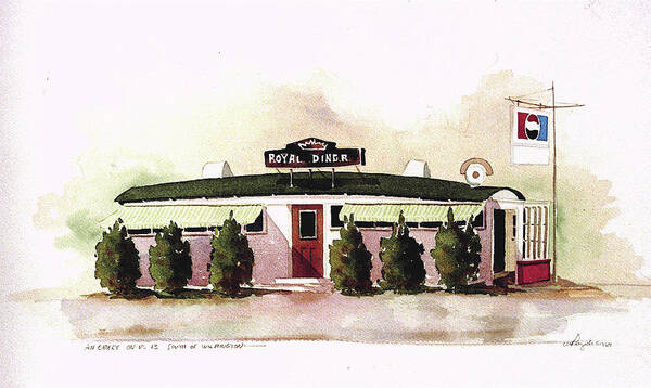 Wilmington Delaware Art Print featuring the painting Royal Diner by William Renzulli